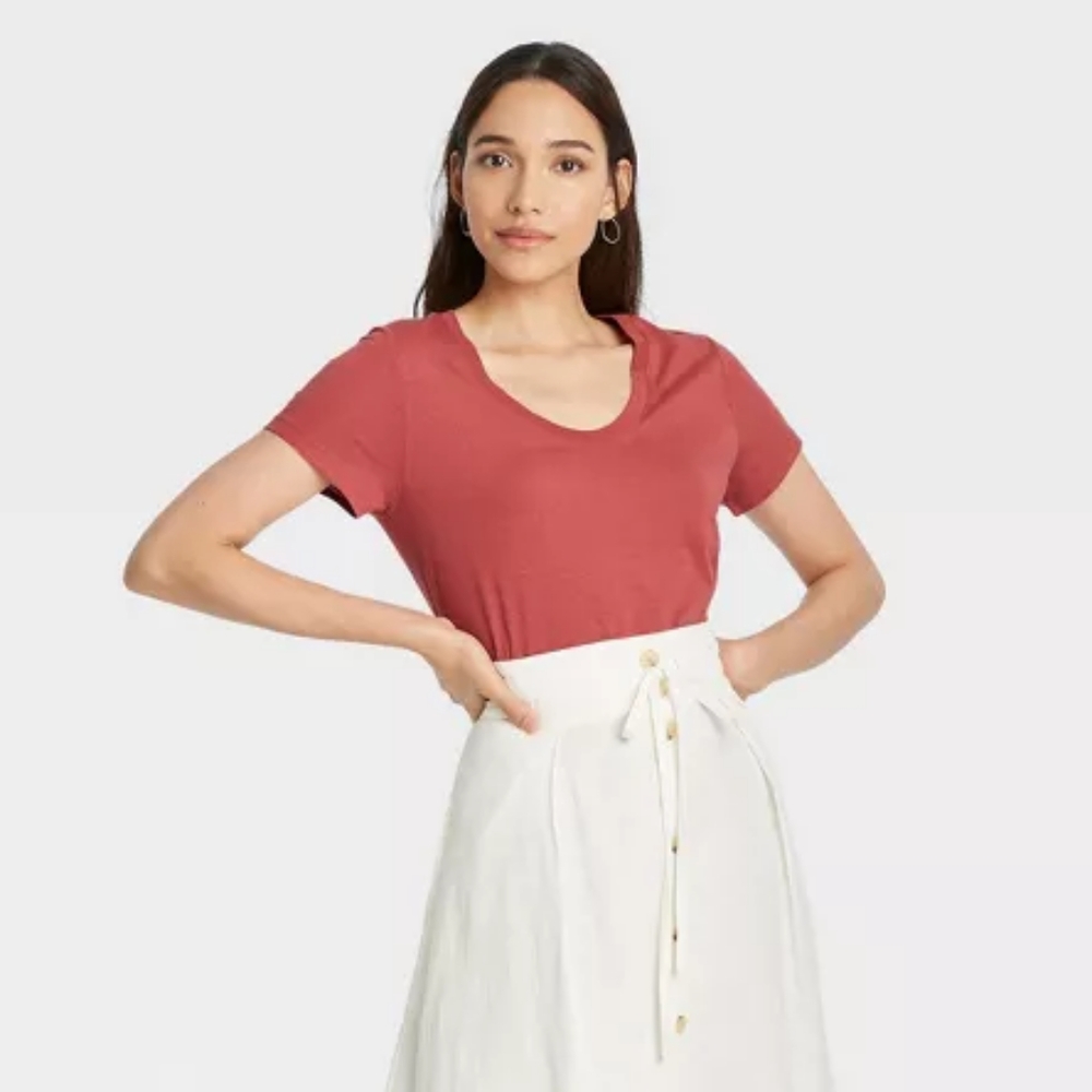 4. Two Women's Short Sleeve Slim Fit Scoop Neck T-Shirt - A New Day - Picture 6 of 6